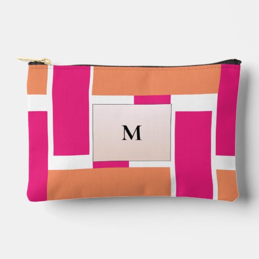 Chic Monogram Vrouwelijk Streeppatroon Etui (Voorkant)
