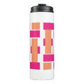 Chic Monogram Vrouwelijk Streeppatroon Thermosbeker (Voorkant)