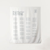 Chic Monogram Wedding Alphabet Seating Wedding Wandkleed (Voorkant)