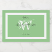 Chic Monogram Wedding Elegant Mint Green Mini Likeurfles Etiket (Enkel label)