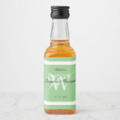 Chic Monogram Wedding Elegant Mint Green Mini Likeurfles Etiket (Voorkant)