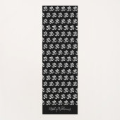 Chic Monogram Wit OM Symbool Patroon Zwart Yogamat (Voorkant)