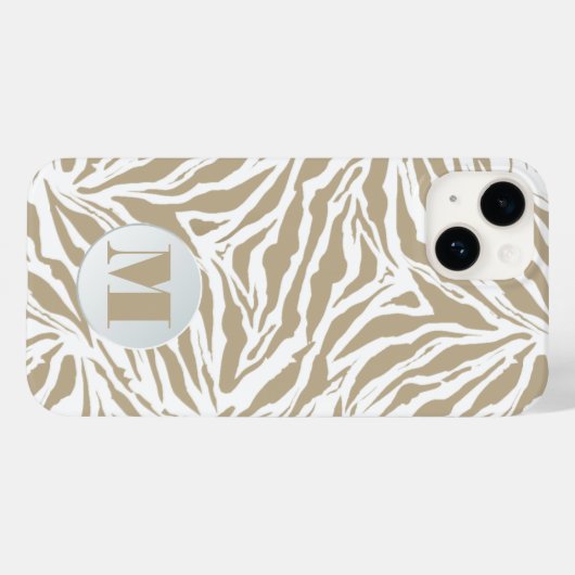 Chic Monogram Zebra Case-Mate iPhone Case (Achterkant (horizontaal))
