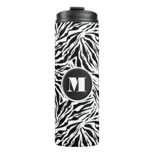 Chic Monogram Zebra Print Thermosbeker
