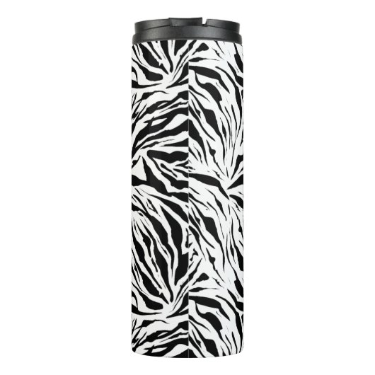 Chic Monogram Zebra Print Thermosbeker (Achterkant)