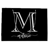 Chic Monogram zwart-wit - grote cadeautas (Achterkant)