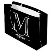 Chic Monogram zwart-wit - grote cadeautas (Achterkant Gekanteld)