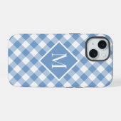 Chic Monogramme Bleu clair En vichy chèque (Verso Horizontal)