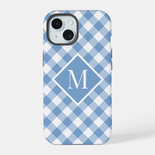 Chic Monogramme Bleu clair En vichy chèque (Verso)