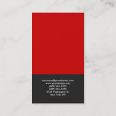 Chic Monogramme Carte de visite gris rouge vertica (Dos)