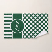 Chic Monogramme Green Polka Dot (Serviette à main)