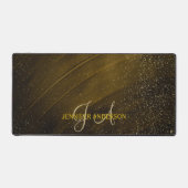 Chic Monogramme initial Gold Confetti Desk Mat (Recto)