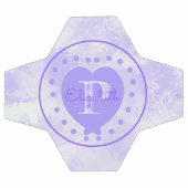 Chic Monogramme initial Purple Heart Aquarelle (Plat)