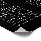 Chic Monogramme moderne Mariage noir Tableau de si (Coin)