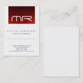 Chic Monogramme Rouge blanc mignon Carte de visite (Devant / Derrière)