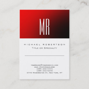Chic Monogramme Rouge blanc mignon Carte de visite
