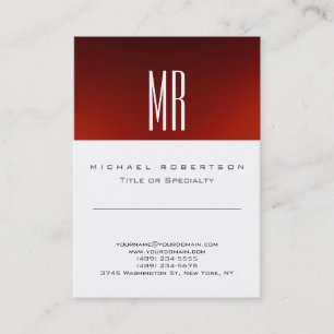 Chic Monogramme Rouge blanc mignon Carte de visite
