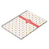 Chic Monogramme rouge, blanc Polkas Carnet spiral (Côté gauche)