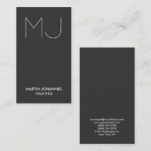 Chic Monogramme Vertical Elegant Carte de visite g (Devant / Derrière)