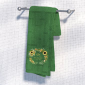 Chic monogrammed initial moderne ferme verte