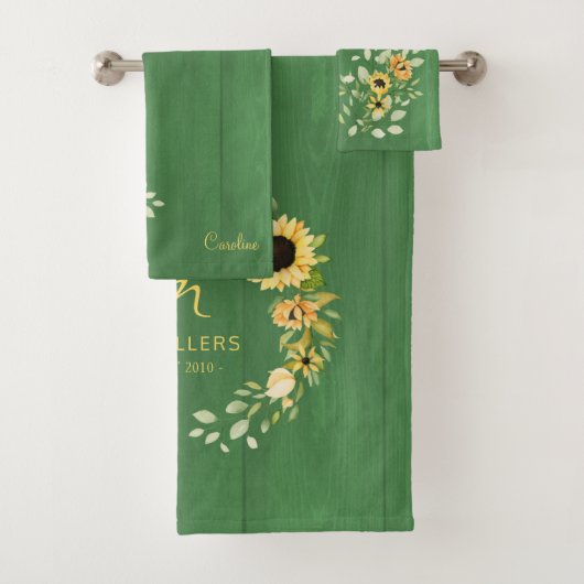 Chic monogrammed initial moderne ferme verte (En situation)