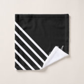 Chic Monogrammed Zwart witte streep Bad Handdoek (Wasdoekje)