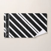 Chic Monogrammed Zwart witte streep Bad Handdoek (Handdoek)