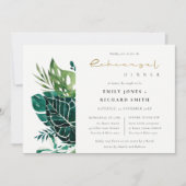 Chic Monstera Green Fauna Rehearsal Dinner Invite Bedankkaart (Voorkant)