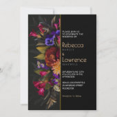 Chic moody bloemen bruiloft uitnodiging (Voorkant)