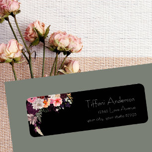 Chic Moody Bloemen & Groenelementen Retouradres Etiket