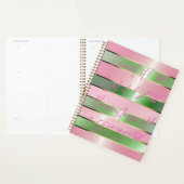 Chic Motivational Striped Pink and Green Quote  (Devant avec enveloppe)