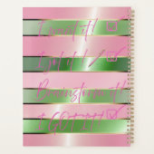 Chic Motivational Striped Pink and Green Quote  (Dos)