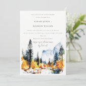 Chic Mountain River Herfst Landscape Couples Douch Kaart (Staand voorkant)