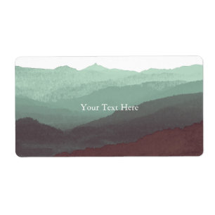 Chic Mountian Waterverf   Blauw & Violet   Aangepa Etiket