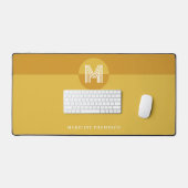 Chic moutarde jaune géométrique Monogramme moderne (Clavier et souris)