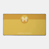 Chic moutarde jaune géométrique Monogramme moderne (Recto)