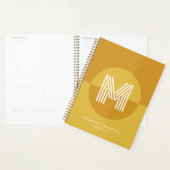 Chic moutarde jaune géométrique Monogramme moderne (Devant avec enveloppe)