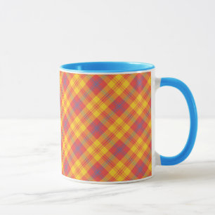 Chic Mug de café rouge jaune et bleu plaqué