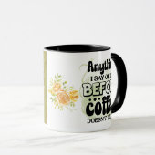 Chic Mug "Écoute" avec citation de café gras (Devant droit)