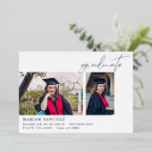 Chic Multi 2 Photo Graduation Foil Faire-part (Debout devant)
