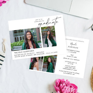 Chic Multi 5 Foto Graduation Party Kaart