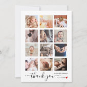 Chic Multi Photo Collage Baby shower dank u (Voorkant)
