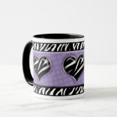Chic My Heart Paarse Zebra Print Mok (Voorkant links)
