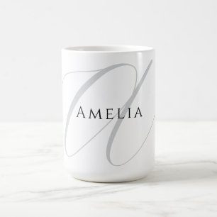 Chic naam monogram initiaal letter kalligrafie koffiemok