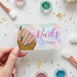 Chic Nail Studio Manicurist Kunstenaar Iridescente Visitekaartje