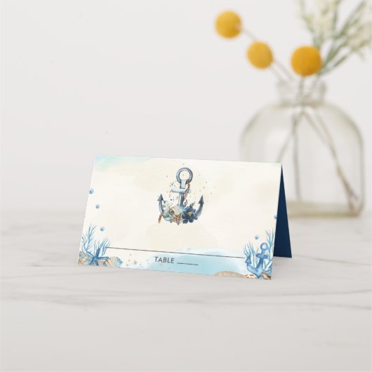 Chic Nautical Anchor Beach Modern Wedding (Voorkant)