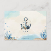 Chic Nautical Anchor Beach Modern Wedding Informatiekaartje (Achterkant)