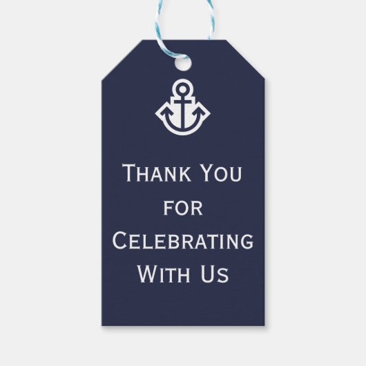 Chic Nautical Bedankt je bruiloft Gift Label Cadeaulabel (Voorkant)