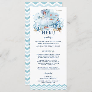 Chic Nautical Whale Blue Chevron Boy Baby shower Programma