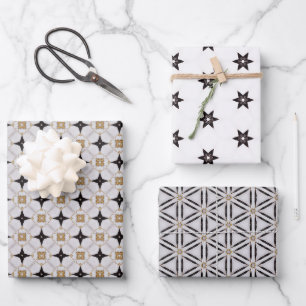 Chic Nautical White en Navy Blue Inpakpapier Vel